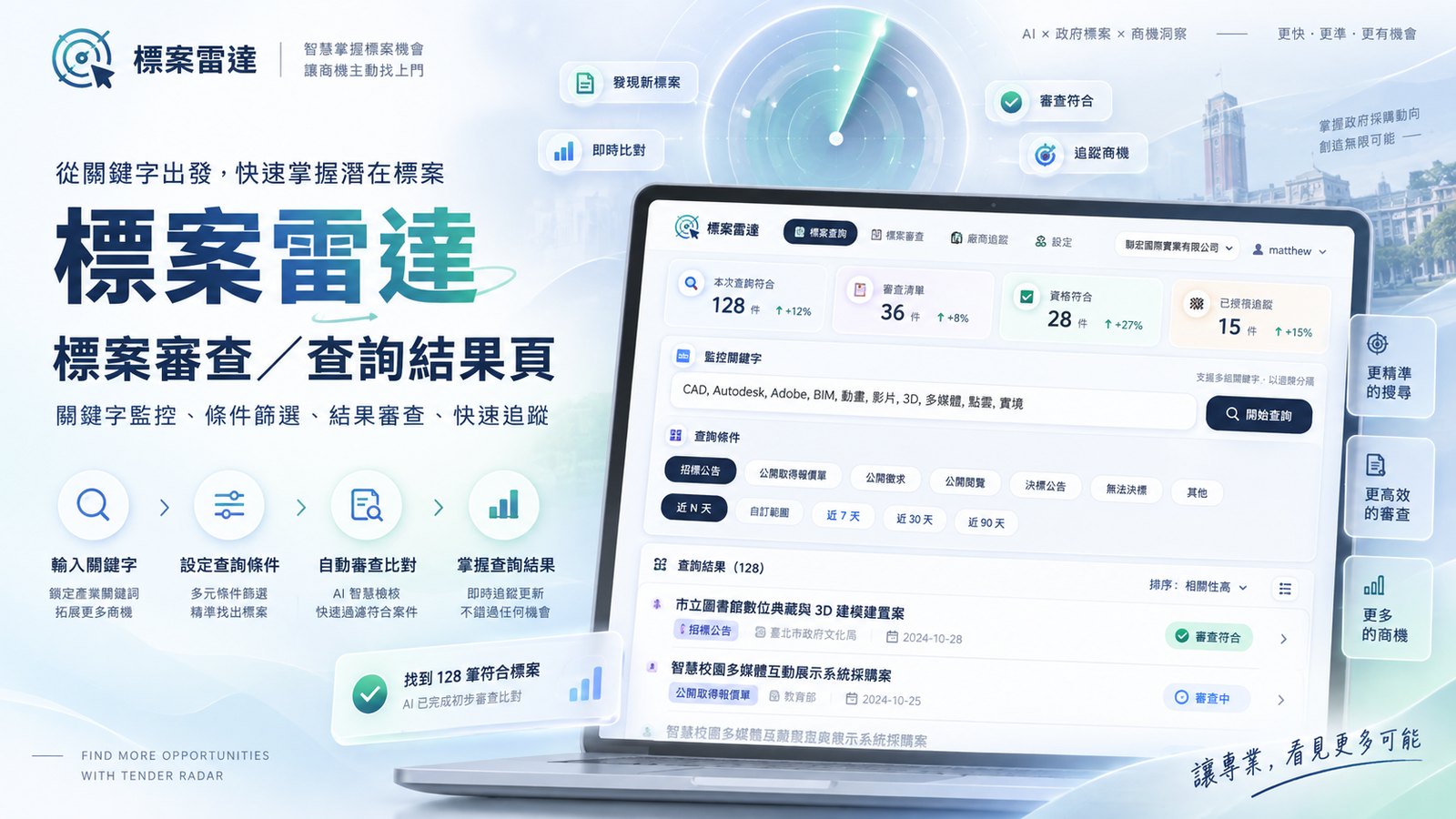 標案雷達：政府標案與補助案自動監控平台